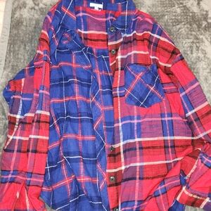 Maurices Blue and Red Plaid Shirt
